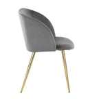 Lot de 2 chaises de salle à manger Velours/Acier Or/Argent - Assise baquet moderne, pieds fuselés