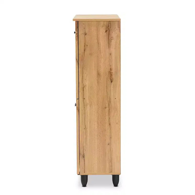 Meuble à chaussures 4 portes en bois : capacité 18 paires, circulation de l'air