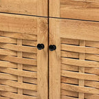 Meuble à chaussures 4 portes en bois : capacité 18 paires, circulation de l'air