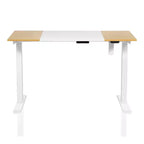 miBasics James Metal Adjustable Standing Desk White: Modern Sit Stand Workstation, 47.24" Width