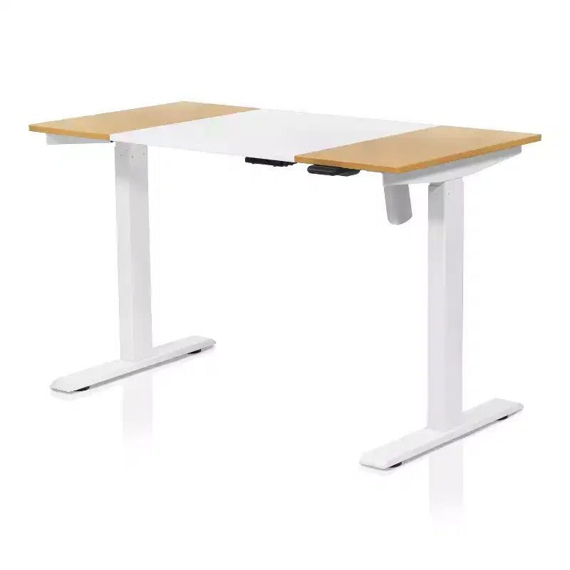 Bureau debout réglable en métal blanc : Station de travail ergonomique moderne, 120 cm de large