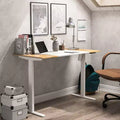 Bureau debout réglable en métal blanc : Station de travail ergonomique moderne, 120 cm de large