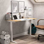 Bureau debout réglable en métal blanc : Station de travail ergonomique moderne, 120 cm de large