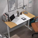 Bureau debout réglable en métal blanc : Station de travail ergonomique moderne, 120 cm de large