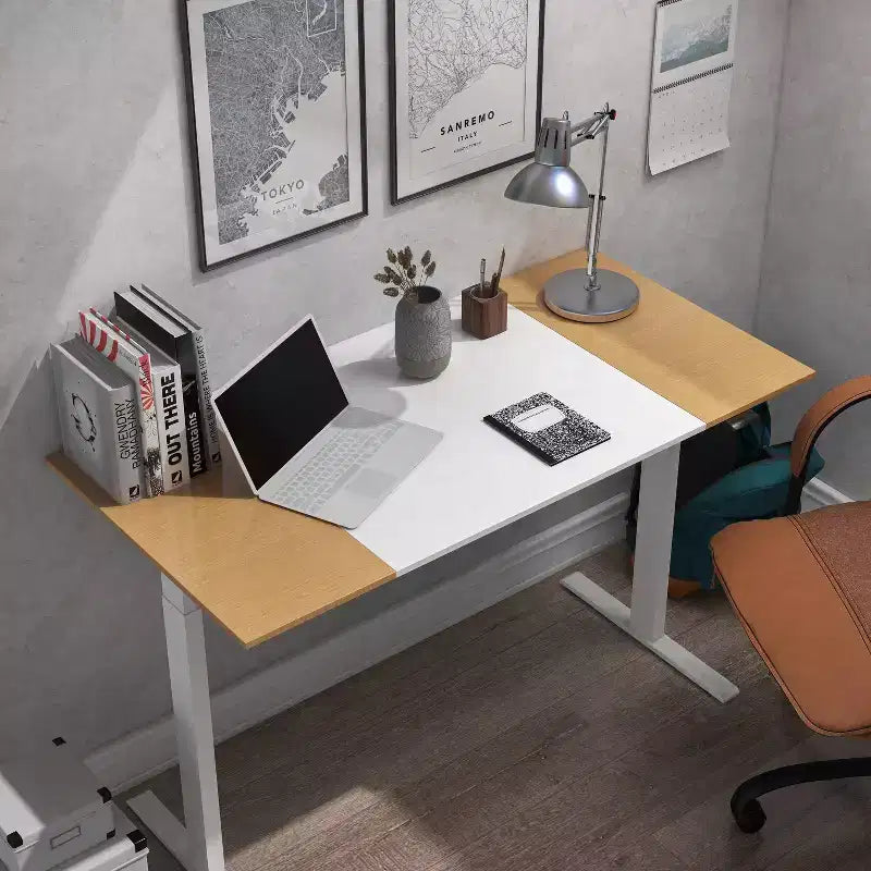 Bureau debout réglable en métal blanc : Station de travail ergonomique moderne, 120 cm de large