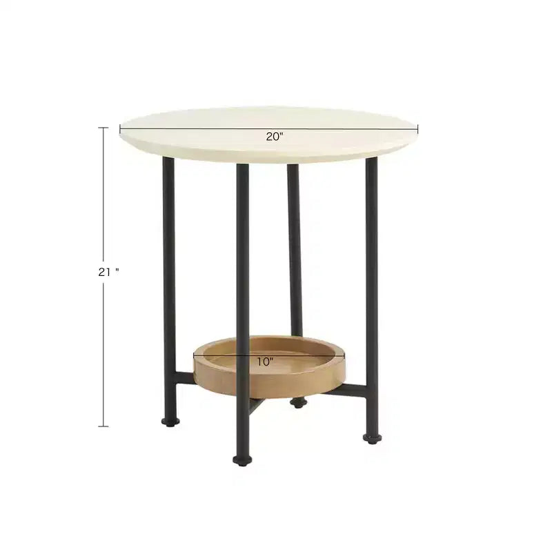 Table d'appoint Blanc/Naturel