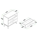 Commode de rangement en bois à 3 tiroirs Noyer brun - Organiseur de chambre élégant