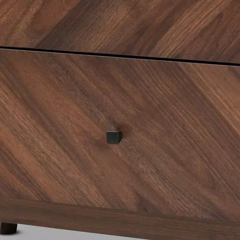 Commode de rangement en bois à 3 tiroirs Noyer brun - Organiseur de chambre élégant