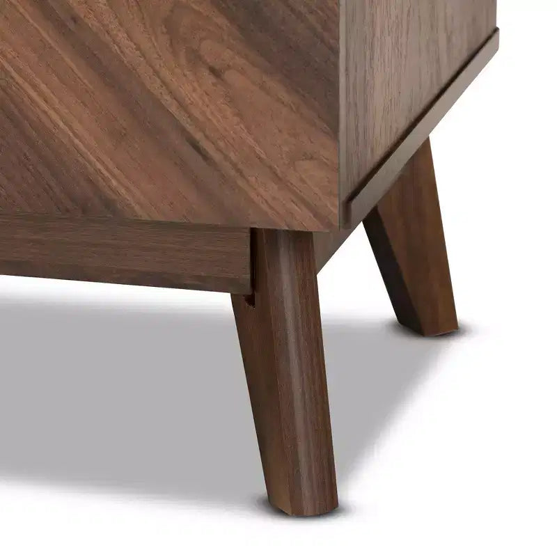 Commode de rangement en bois à 3 tiroirs Noyer brun - Organiseur de chambre élégant