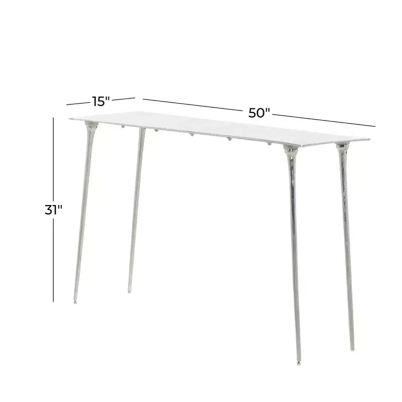 Console aluminium Glam argent - Robuste, aucun assemblage requis, usage intérieur