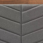 Tête de lit en bois, tissu capitonné, double, gris foncé/noyer marron – Touffes chevron, hauteur réglable
