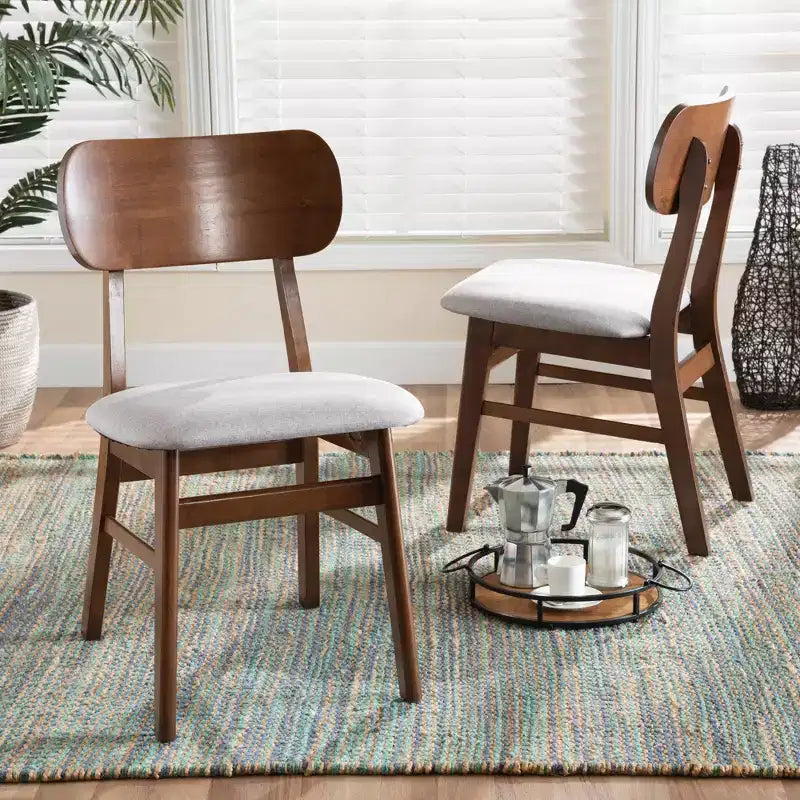 2pc Euclid Wood Dining Chair Set - Baxton Studio