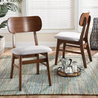 2pc Euclid Wood Dining Chair Set - Baxton Studio