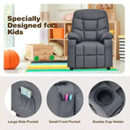 Fauteuil inclinable pour enfants/jeunes en cuir PU avec porte-gobelets et poches latérales