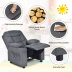 Fauteuil inclinable pour enfants/jeunes en cuir PU avec porte-gobelets et poches latérales