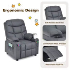 Fauteuil inclinable pour enfants/jeunes en cuir PU avec porte-gobelets et poches latérales