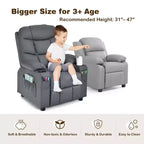 Fauteuil inclinable pour enfants/jeunes en cuir PU avec porte-gobelets et poches latérales