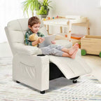 Fauteuil inclinable pour enfants/jeunes en cuir PU avec porte-gobelets et poches latérales