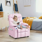 Fauteuil inclinable pour enfants/jeunes en cuir PU avec porte-gobelets et poches latérales