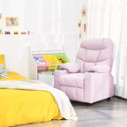 Fauteuil inclinable pour enfants/jeunes en cuir PU avec porte-gobelets et poches latérales