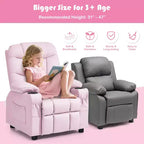 Fauteuil inclinable pour enfants/jeunes en cuir PU avec porte-gobelets et poches latérales
