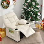 Fauteuil inclinable pour enfants/jeunes en cuir PU avec porte-gobelets et poches latérales