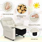 Fauteuil inclinable pour enfants/jeunes en cuir PU avec porte-gobelets et poches latérales