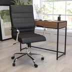 Fauteuil de bureau de direction pivotant à dossier haut avec accoudoirs