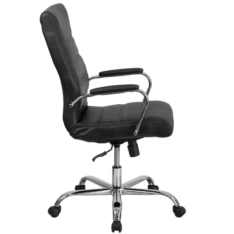 Fauteuil de bureau de direction pivotant à dossier haut avec accoudoirs