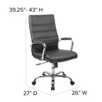 Fauteuil de bureau de direction pivotant à dossier haut avec accoudoirs