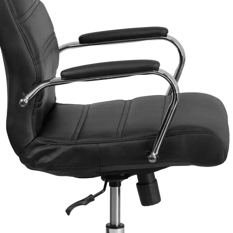 Fauteuil de bureau de direction pivotant à dossier haut avec accoudoirs
