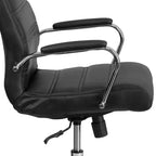 Fauteuil de bureau de direction pivotant à dossier haut avec accoudoirs