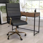 Fauteuil de bureau de direction pivotant à dossier haut avec accoudoirs