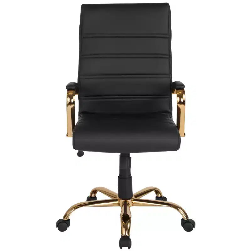 Fauteuil de bureau de direction pivotant à dossier haut avec accoudoirs