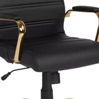 Fauteuil de bureau de direction pivotant à dossier haut avec accoudoirs