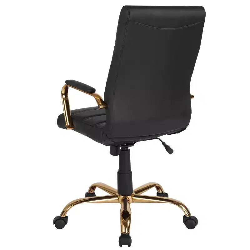 Fauteuil de bureau de direction pivotant à dossier haut avec accoudoirs