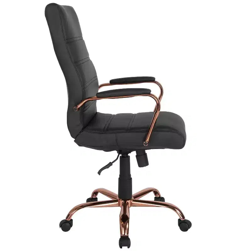 Fauteuil de bureau de direction pivotant à dossier haut avec accoudoirs