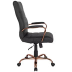 Fauteuil de bureau de direction pivotant à dossier haut avec accoudoirs
