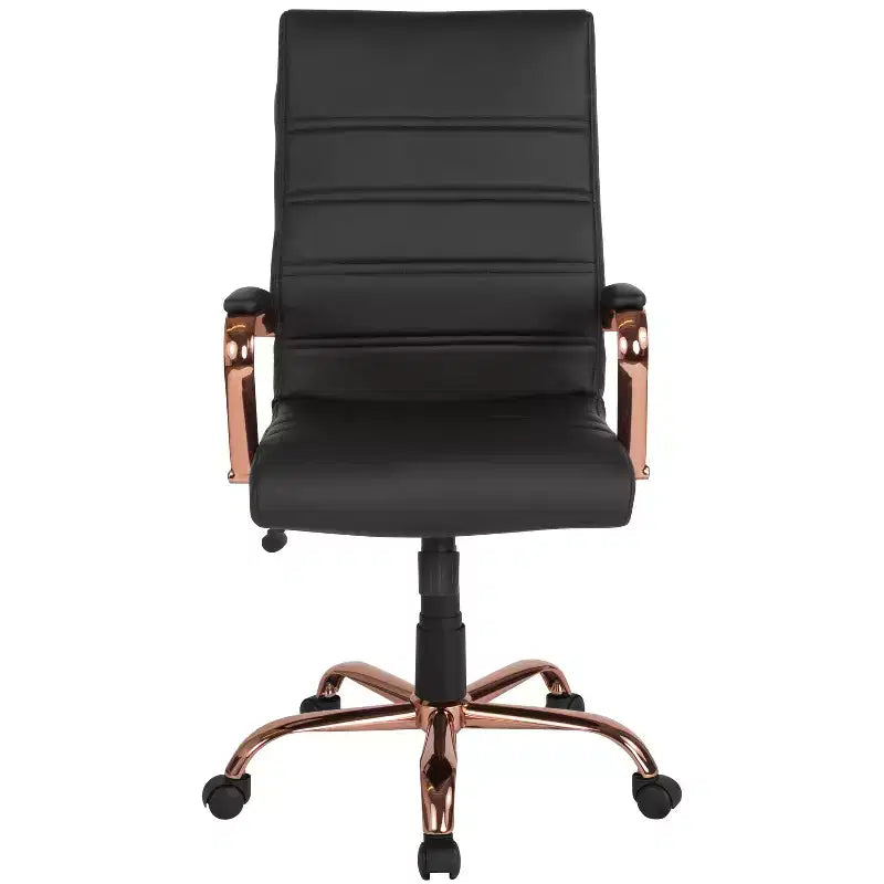 Fauteuil de bureau de direction pivotant à dossier haut avec accoudoirs