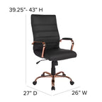 Fauteuil de bureau de direction pivotant à dossier haut avec accoudoirs