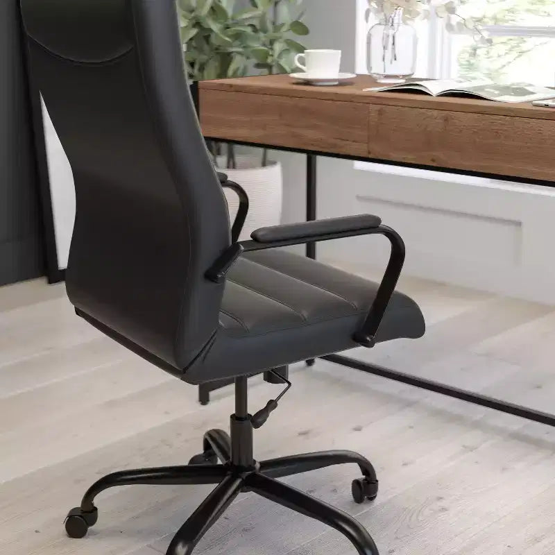 Fauteuil de bureau de direction pivotant à dossier haut avec accoudoirs