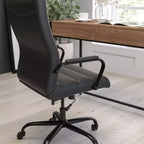 Fauteuil de bureau de direction pivotant à dossier haut avec accoudoirs