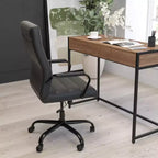 Fauteuil de bureau de direction pivotant à dossier haut avec accoudoirs