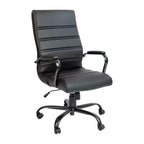 Fauteuil de bureau de direction pivotant à dossier haut avec accoudoirs