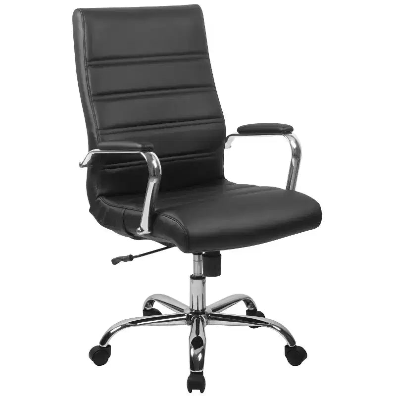 Fauteuil de bureau de direction pivotant à dossier haut avec accoudoirs