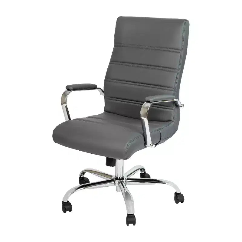 Fauteuil de bureau de direction pivotant à dossier haut avec accoudoirs