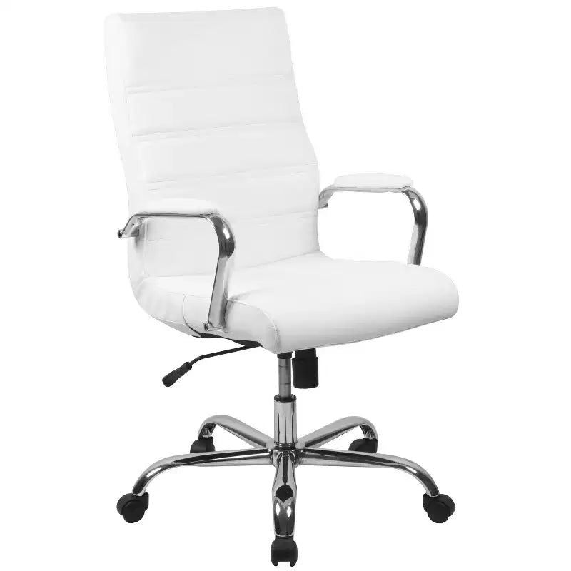 Fauteuil de bureau de direction pivotant à dossier haut avec accoudoirs