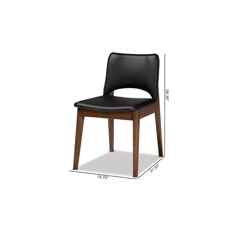 Ensemble de 2 chaises de salle à manger en similicuir rembourré et bois
