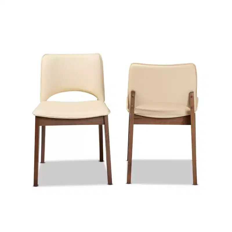 Ensemble de 2 chaises de salle à manger en similicuir rembourré et bois
