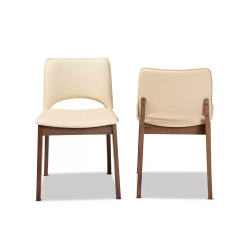 Ensemble de 2 chaises de salle à manger en similicuir rembourré et bois